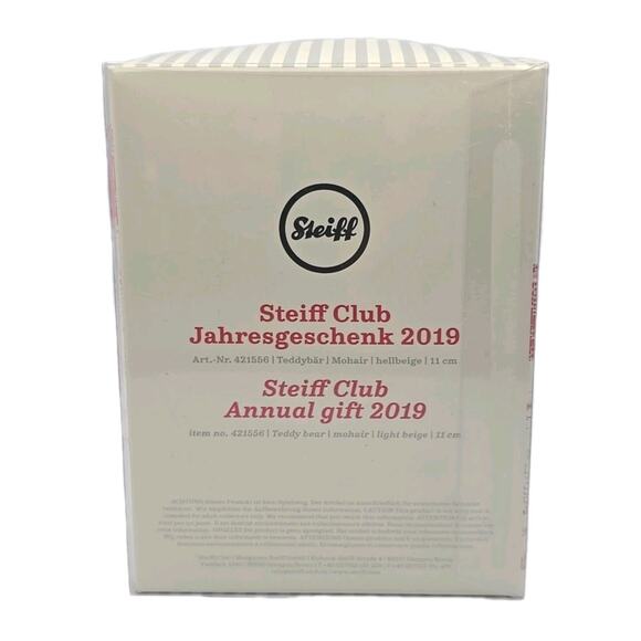 Steiff Club 2019 Teddy Bear Tan Mohair Plush Loyalty ID Button & COA Tag U315/3 - Picture 3 of 13